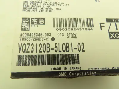 SMC VQZ3120B-5LOB1-02 Pneumatic Air Solenoid Valve Spring Return 24VDC