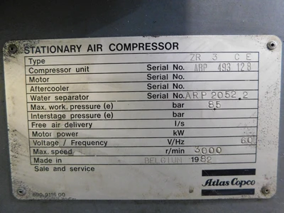 Used Atlas Copco _UNKNOWN_ Non-Lube Air Compressors Ohio US | Equipment Recovery Corp. #1331656