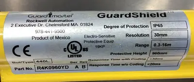 Used ALLEN BRADLEY 440L-R4K0960YD Light Curtains & Grids South Carolina US | Palmetto Automation #1159691