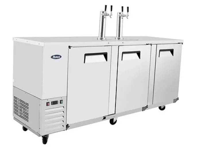 90" DIRECT DRAW BEER MKC90 KEGERATOR 3-DOOR STAINLESS KEGERATOR REFRIGERATOR TOP
