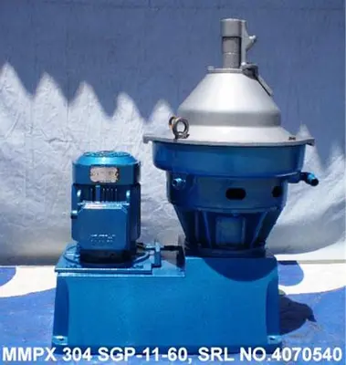 (3) Alfa-Laval MMPX 304 SGP-11-60 oil purifiers, 316SS.