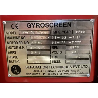 USED SEPARATION TECHNIQUES PVT LTD SA-1200 2SC