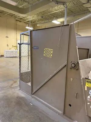USED ALLEGHENY SORTING CONVEYOR WITH HLS-84848 GAYLORD TIPPER