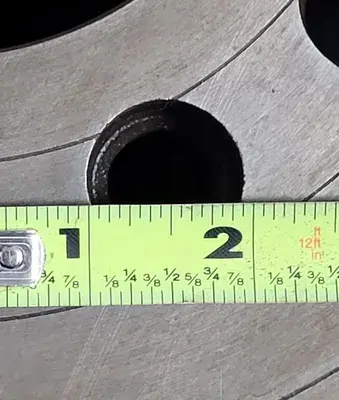 LATHE FACE PLATE, 19-3/4" DIAMETER, A2-8 MOUNT, 4-1/2" THROUGH HOLE, 3" THICKNESS