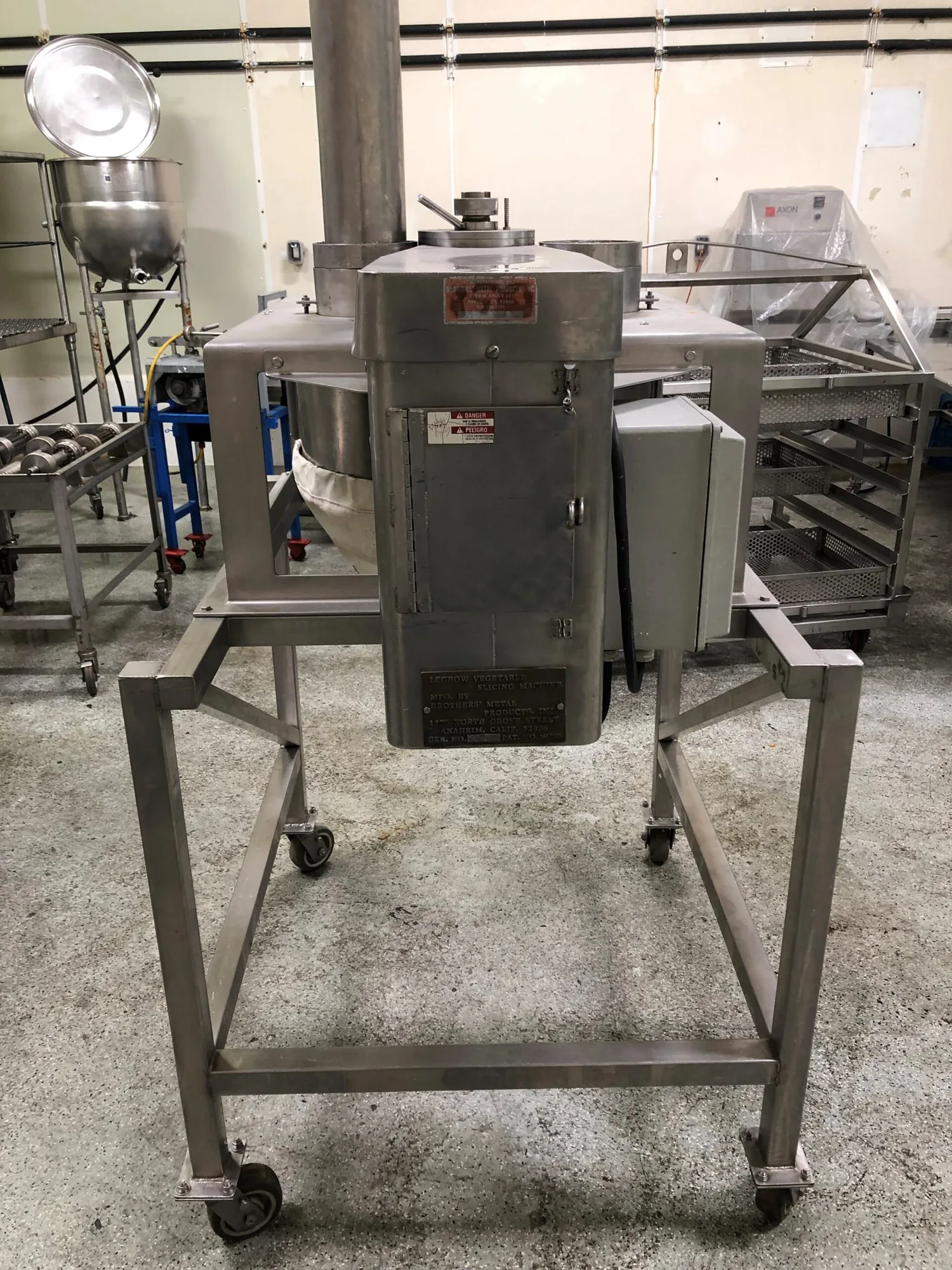 USED BROTHERS LEGROW LEGROW VEGETABLE SLICING MACHINE