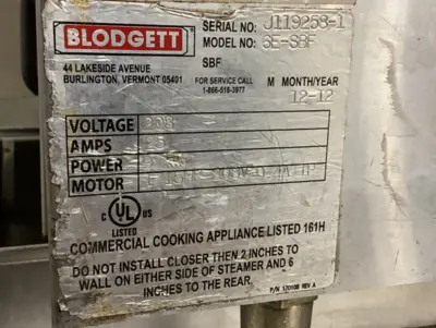 USED Blodgett 6E-SBF