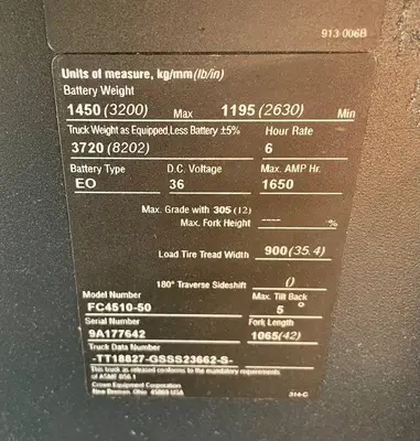 Used 2011 CROWN FC4510-50 4-Wheel Sit down Electric Counterbalance Forklifts Texas US | TB Forklifts #1274960