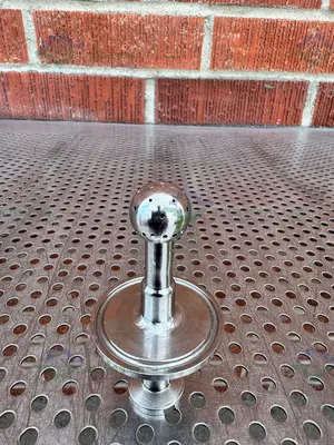 USED LOT OF 2 - STAINLESS STEEL SPRAY BALL W/ 2" TO 1/2" SANITARY FITTING