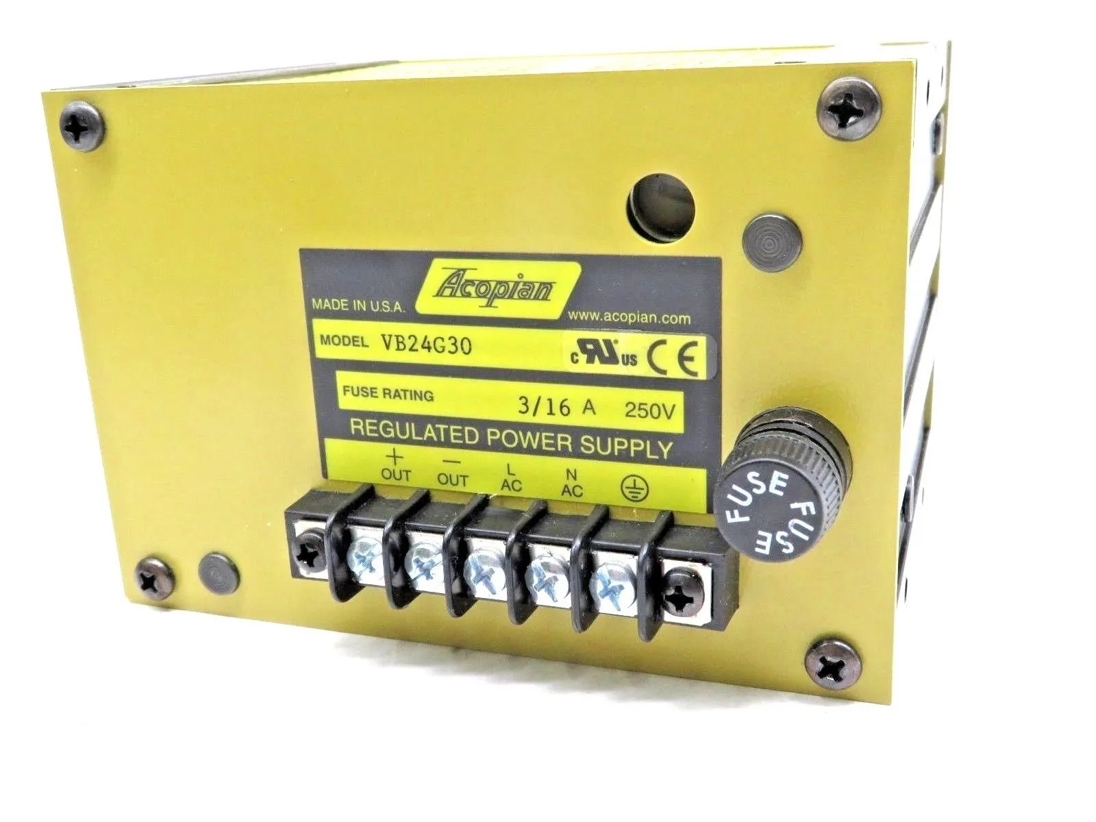 NEW ACOPIAN VB24G30 REGULATED POWER SUPPY