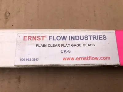 Ernst Flow 6-26309 Clear Flat Gauge / Sight Glass 10″ X 1-1/2″ X 1/2″ -NIB