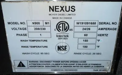 Used MOYER DIEBEL N900 Dishwashers British Columbia CA | Surrey Food Equipment #1310258