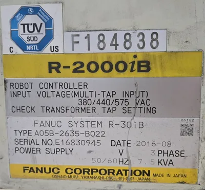 Used 2016 FANUC FANUC R-2000iB/185L + R-30iB Robots Michigan US | iGAM Industrial Marketplace #1144104