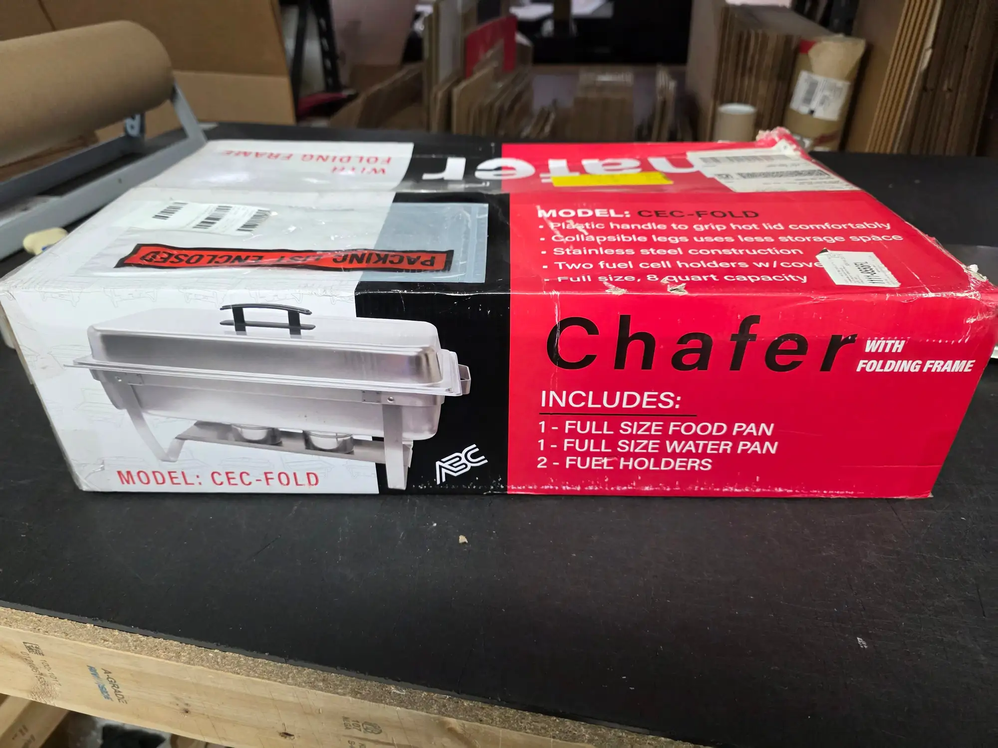 New | in-Stock ABC New ABC CEC-FOLD Full Size 8 Qt. Stainless Steel Economy Chafer Set - TH5 Steam Tables (Food) Illinois US | Falcon Restaurant Supply #1373585