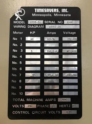 USED TIMESAVERS TB337-2HDA, 37" TOP & BOTTOM ABRASIVE PLANER SYSTEM