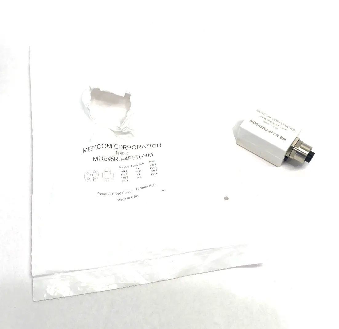 New | in-Stock Mencom Ethernet Receptacle M12 4 Pole D-Coded Female to RJ45 Electrical Fittings Michigan US | Maverick Industrial Sales #1395124