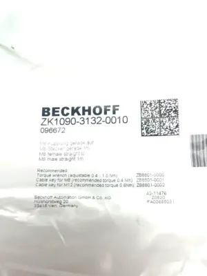 NEW BECKHOFF DOUBLE ENDED ETHERCAT POWER CABLE M8 4-PIN 1M