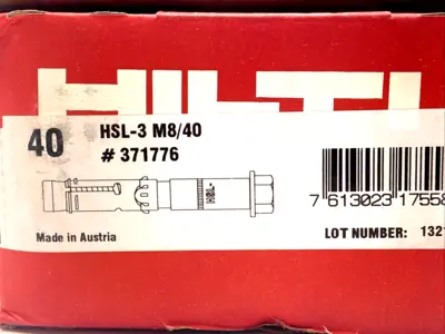 USED HILTI HSL-3 M8/40 HEAVY DUTY EXPANSION ANCHOR LOT OF 44