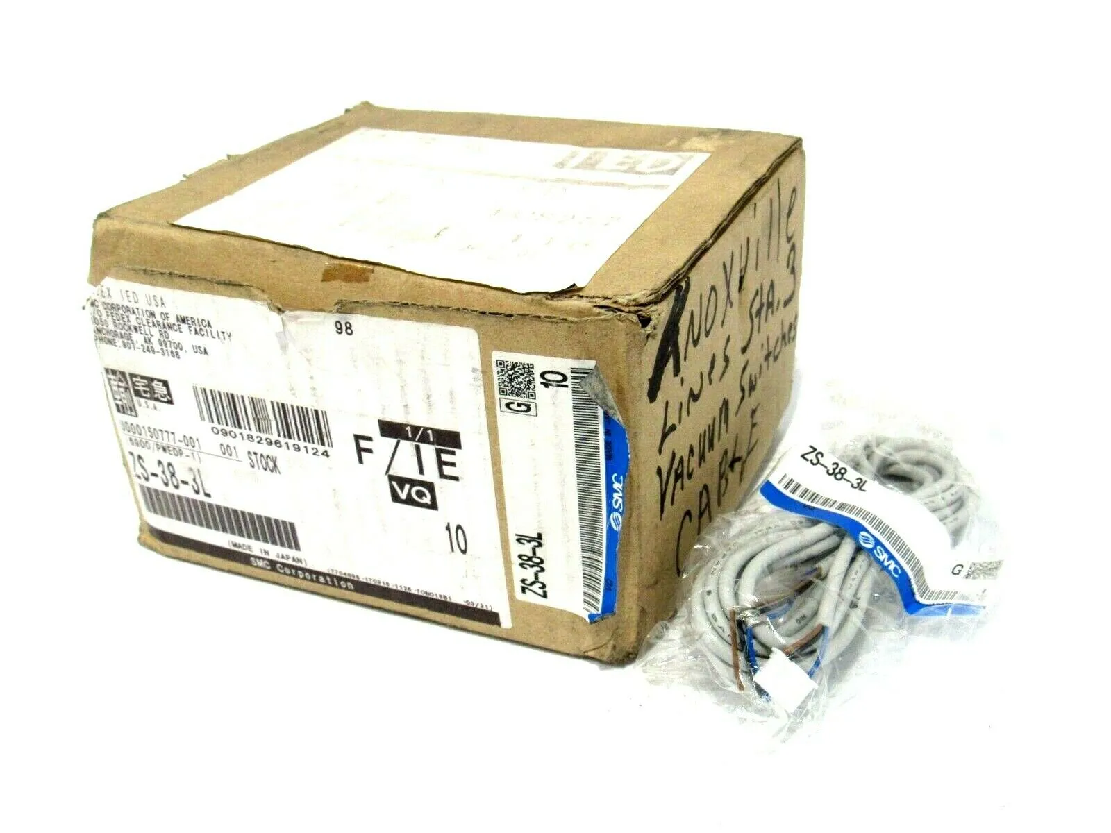 LOT OF 10 NEW SMC ZS-38-3L CONNECTOR CABLE ZS383L