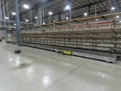 Automotion 15"x 66' Belt Drive Live Roller Bed Conveyor 460V End Drive 95FPM