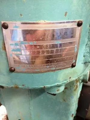 Delaval 45 Unimatic Purifier Centrifuge