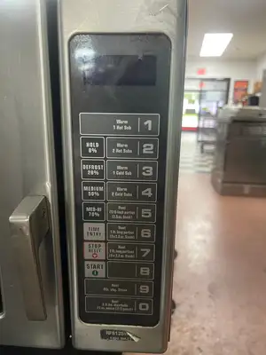 Used Amana Used Amana RFS12SW2A Commercial 1200W Stainless Microwave 120V Restaurant Small Appliances Illinois US | Falcon Restaurant Supply #1375716
