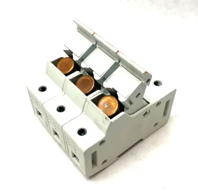 USED BUSSMANN FUSE HOLDER 3-POLE W/ BUSSMANN LPJ-30SP LOW-PEAK FUSES