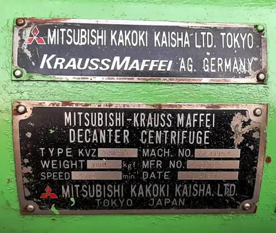 Krauss-Maffei KVZ-26-ML-V1 decanter centrifuge, 316SS.