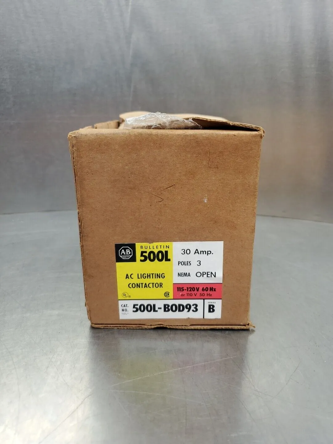Allen-Bradley 500L-B0D93 AC Contactor, 30A 115-120V 60Hz. 4D-43