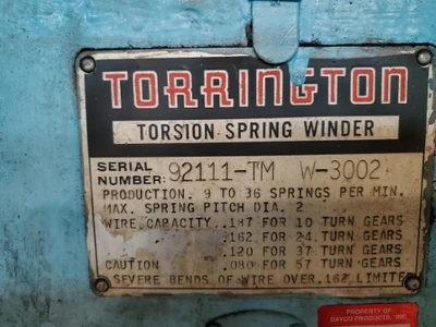 Used _UNKNOWN_ _UNKNOWN_ Wire Spring Coilers New Jersey US | National Machinery Exchange #1500684