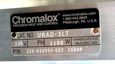 NEW CHROMALOX 228-016959-003 RADIANT HEATER URAD-3LT 120V 1100W 228016959003