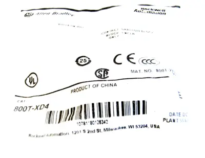 LOT OF 3 ALLEN BRADLEY 800T-XD4 CONTACT BLOCK SERIES E 800TXD4 NEW, SURPLUS