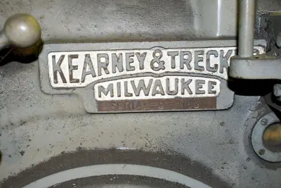 #2 KEARNEY & TRECKER MILWAUKEE MODEL 2CH HORIZONTAL MILL W/ VERTICAL HEAD: YOBRO #23956