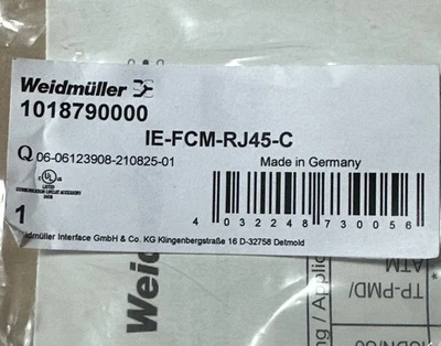 NEW Weidmüller IE-FCM-RJ45-C