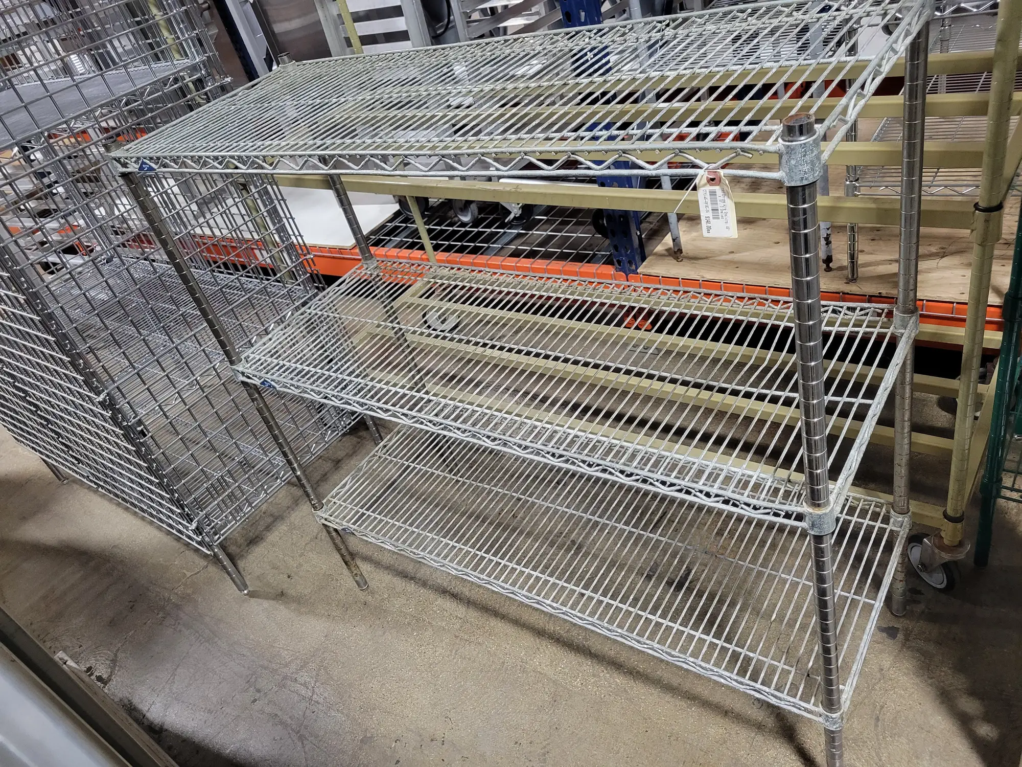 Used Chrome Wire Shelving, 48"  x 18", 3 Shelves