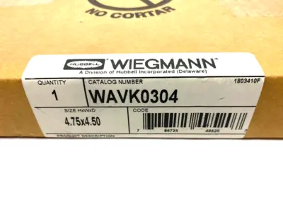 NEW HUBBELL WIEGMANN LOUVER VENT PLATE KIT 4.75 X 4.50