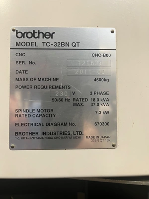 Used 2011 BROTHER TC-32B QTN Drilling & Tapping Centers Illinois US | Asset Exchange Corporation #20955