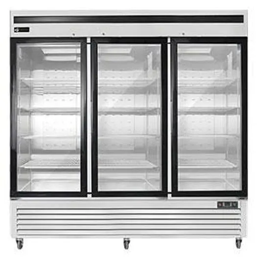 Bottom Mount Reach-in Glass Door Freezer - 3 Doors