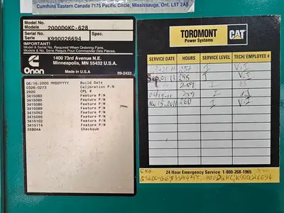 Used CUMMINS 2000DQKC-628 Generators British Columbia CA | Lenmark #277280