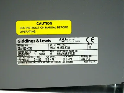 NEW GIDDINGS & LEWIS DSA 030-230