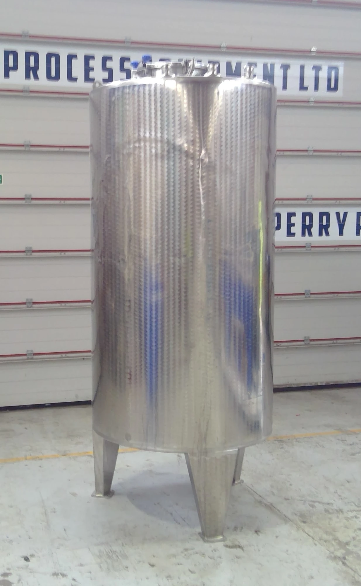 2,000 Litre Stainless Steel Vertical Storage Vessel, 1100mm Dia x 2000mm Straight Side