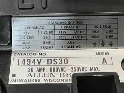 USED ALLEN BRADLEY 1494V-DS30 SER A