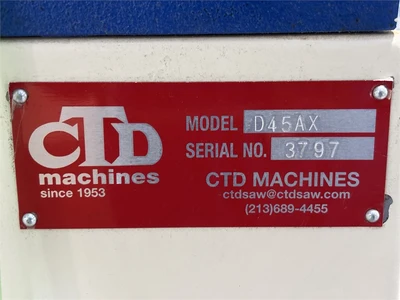 Used CTD "D45AX" Woodworking Saws Texas US | MachineryMax #1453505