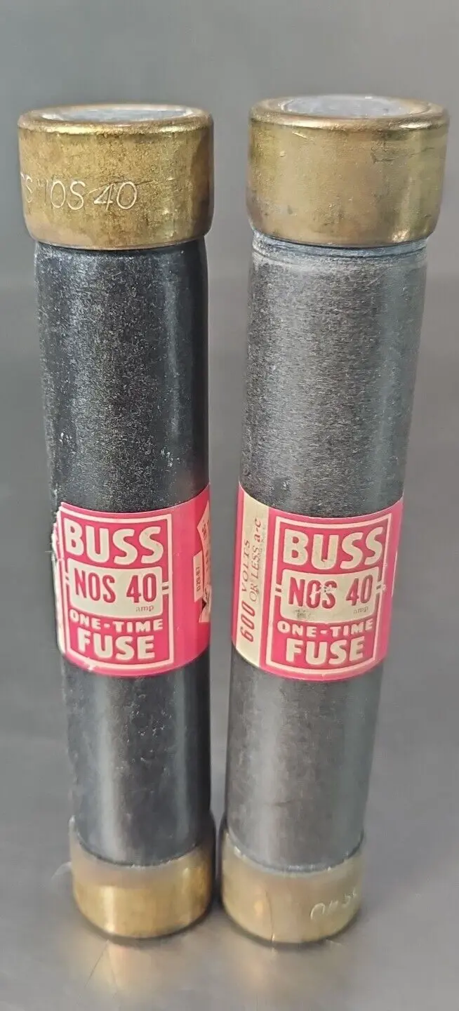 BUSS NOS-40 One-time Fuse 600VAC 40AMP LOT OF 2 loc4D43