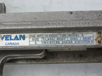 Velan L10-0320C-13BL 3" Stainless Knife Gate Valve Lug Style 316SS Rising Stem