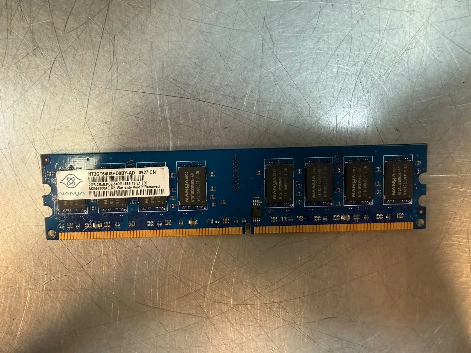Nanya NT2GT64U8HD0BY-AD 2 GB 2Rx8 PC2-6400U-666-13-E1.800 (5.3.5)