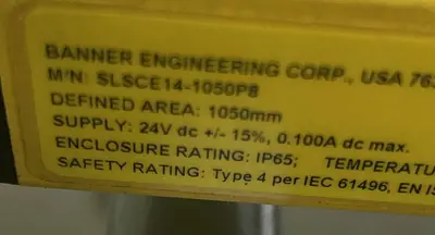 USED BANNER ENGINEERING SLSCR14-1050P8 / SLSCE14-1050P8