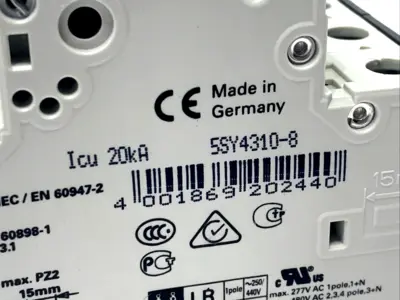 5SY4310-8 | Siemens  Miniature Circuit Breaker 10kA 3P 10A - Used
