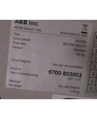 New | in-Stock ABB IRB 6700 Robotics Pennsylvania US | Global Equipment International, LLC #1457200