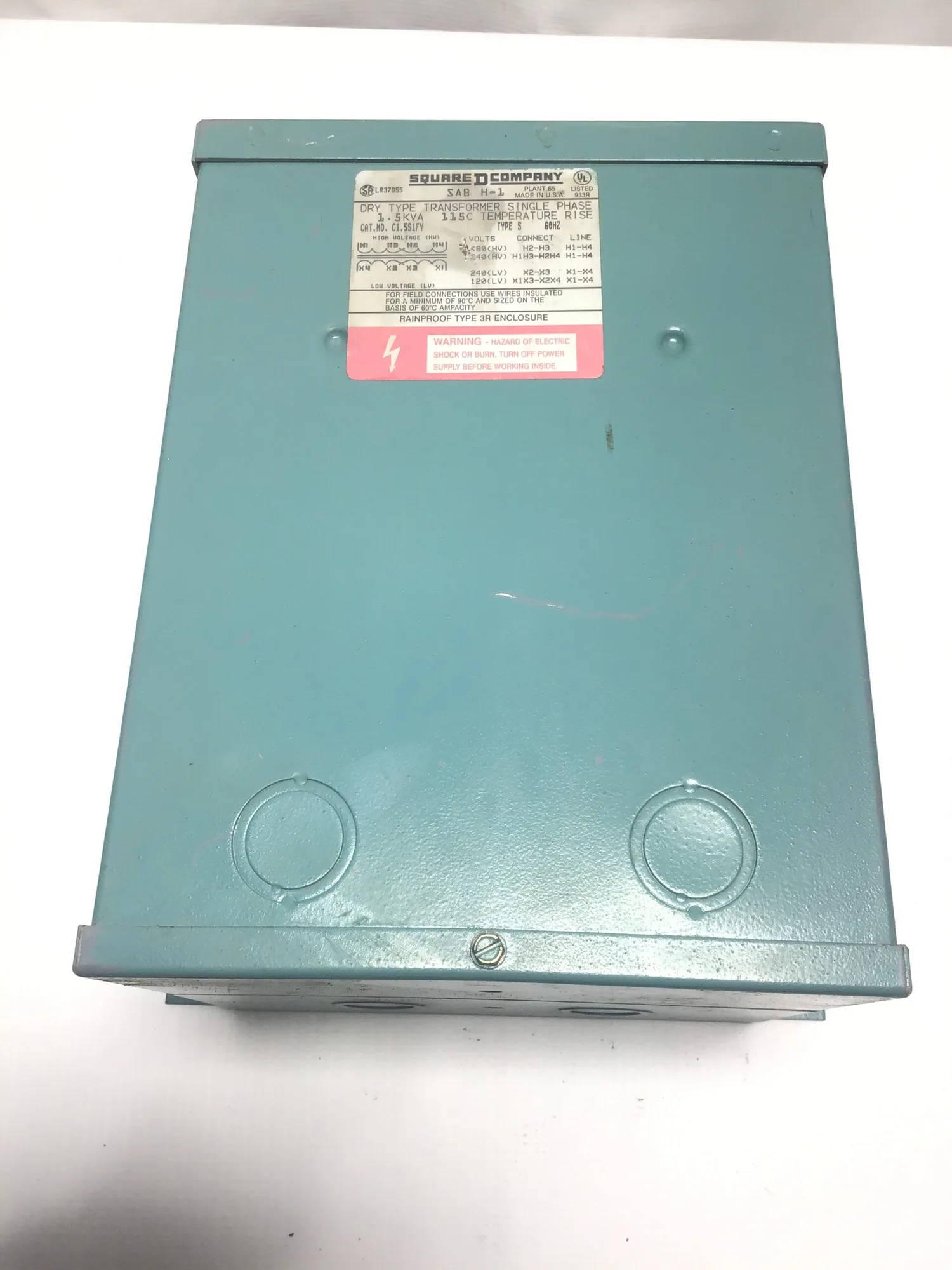 Square D CA.5S1FY Dry-Type Transformer Single Phase 1.5kVa