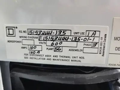 USED SQUARE D MODEL 6